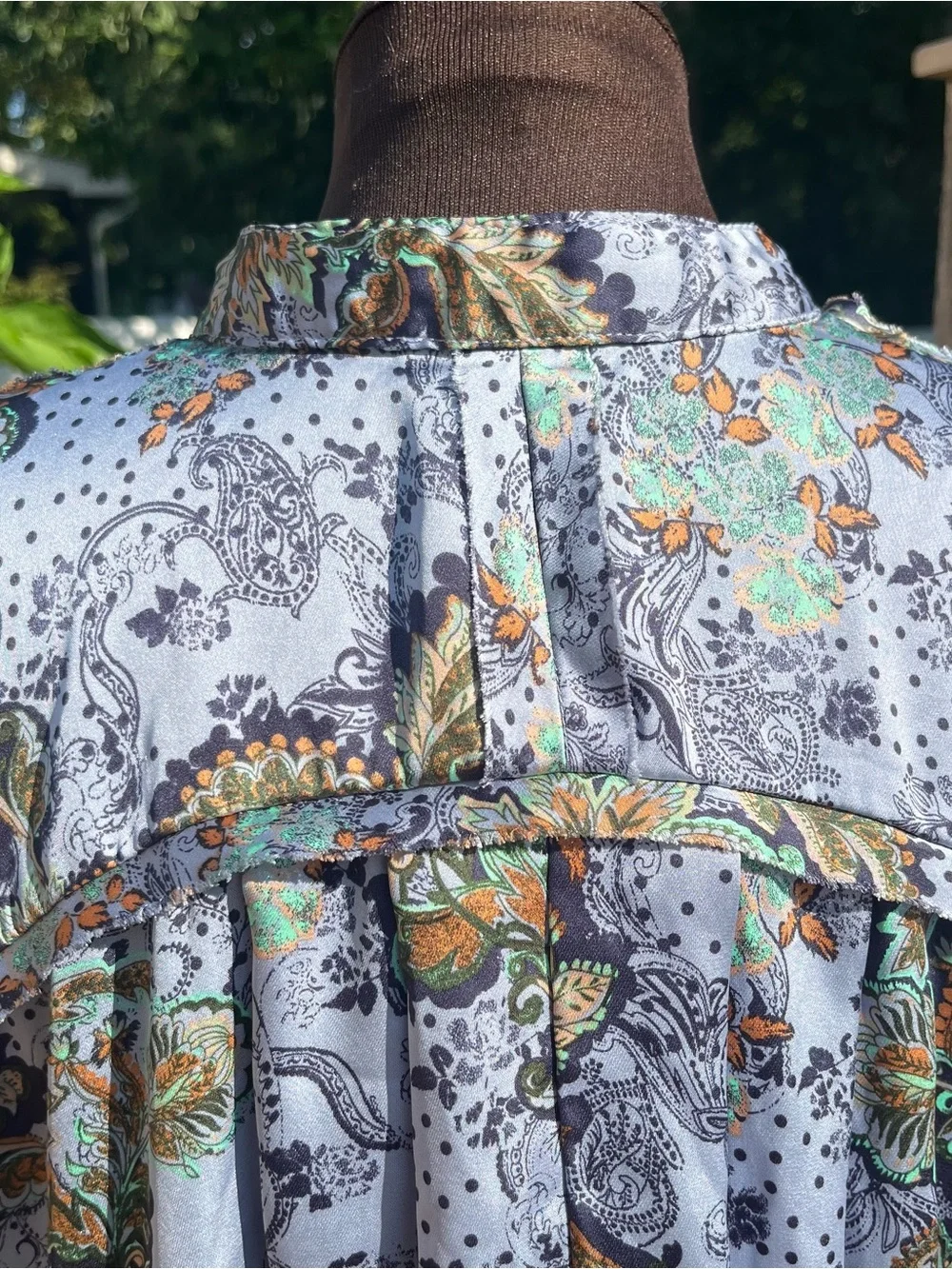 Free People Intimately Goddess Satin Paisley Oversized Sleep Shirt Size XS Boho
